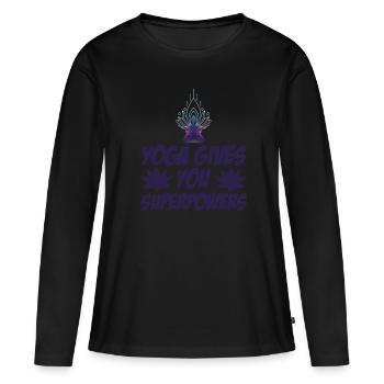 Meditation, Zen Yoga and Pilates - Women's Premium Organic Long Sleeve Shirt - black - Front - Julia (174cm)