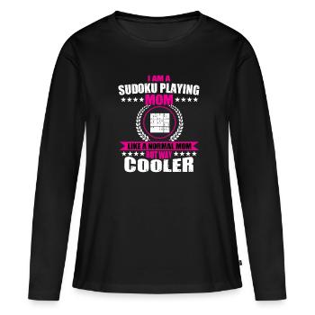 Sudoku Mama - Frauen Premium Bio Langarmshirt - Schwarz - Vorne - Julia (174cm)
