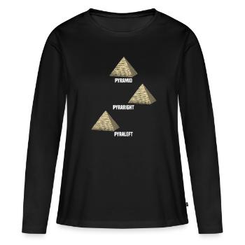Pyramiden Lustig - Frauen Premium Bio Langarmshirt - Schwarz - Vorne - Julia (174cm)