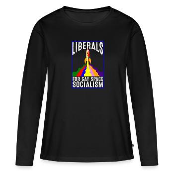 Libéraux pour les gays Socialisme spatial - T-shirt manches longues Premium bio Femme - noir - Devant - Julia (174cm)
