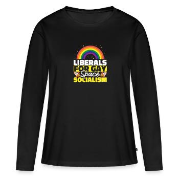 Libéraux pour le socialisme gay de l’espace - T-shirt manches longues Premium bio Femme - noir - Devant - Julia (174cm)
