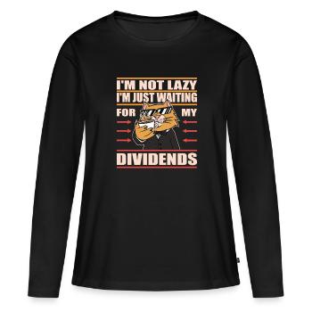 Waiting for My Dividends business Passive Income - Frauen Premium Bio Langarmshirt - Schwarz - Vorne - Julia (174cm)