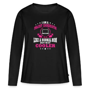 Projektkoordinatorin Mama Muttertag - Frauen Premium Bio Langarmshirt - Schwarz - Vorne - Julia (174cm)