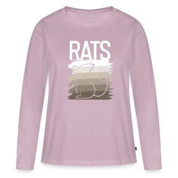 Rat Shadow Rats Couleur Faded Shadow Rat - T-shirt manches longues Premium bio Femme - rose poudré - Devant - Julia (174cm)