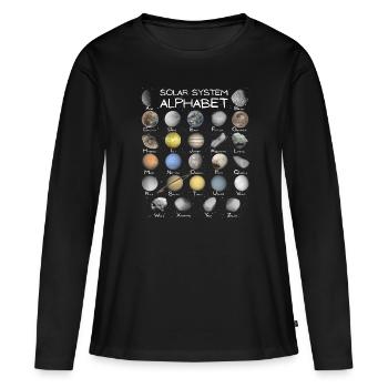 Système solaire ABC - T-shirt manches longues Premium bio Femme - noir - Devant - Julia (174cm)