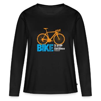 VTT VTT Retro Mountainbike - T-shirt manches longues Premium bio Femme - noir - Devant - Julia (174cm)