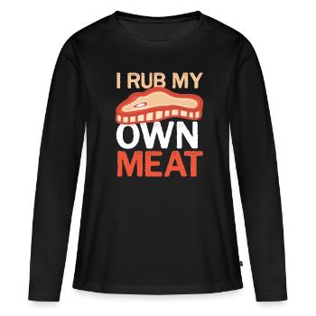 Barbecue Je frotte ma propre viande Grillmeister - T-shirt manches longues Premium bio Femme - noir - Devant - Julia (174cm)
