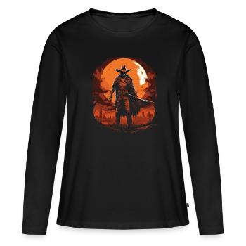 Halloween Cowboy Aventure Scary Far West - T-shirt manches longues Premium bio Femme - noir - Devant - Julia (174cm)