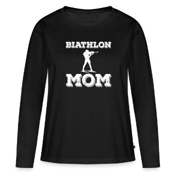 Biathlon Mom Design Frauen - Frauen Premium Bio Langarmshirt - Schwarz - Vorne - Julia (174cm)