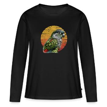 Grünwangen-Conure Niedlicher Conure-Papagei - Frauen Premium Bio Langarmshirt - Schwarz - Vorne - Julia (174cm)
