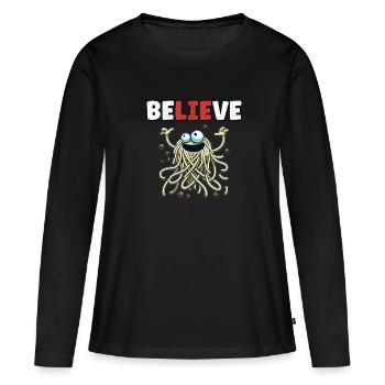 Funny Atheist Agnostic Anti Religion Christmas - Women's Premium Organic Long Sleeve Shirt - black - Front - Julia (174cm)