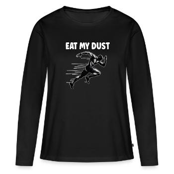 Bahnläufer Sprinter Sprint 100m Sprinter - Frauen Premium Bio Langarmshirt - Schwarz - Vorne - Julia (174cm)