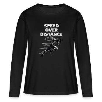 Bahnläufer Sprinter Sprint 100m Sprinter - Frauen Premium Bio Langarmshirt - Schwarz - Vorne - Julia (174cm)