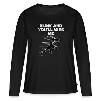 Bahnläufer Sprinter Sprint 100m Sprinter - Frauen Premium Bio Langarmshirt - Schwarz - Vorne - Julia (174cm)