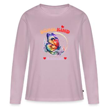 Hannah, écolière - T-shirt manches longues Premium bio Femme - rose poudré - Devant - Julia (174cm)