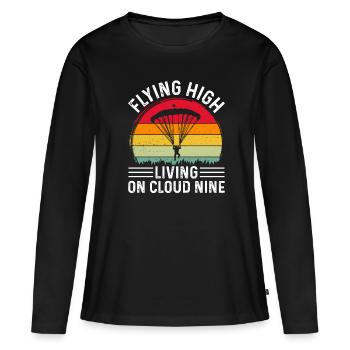 Parachutisme Parachutisme - T-shirt manches longues Premium bio Femme - noir - Devant - Julia (174cm)