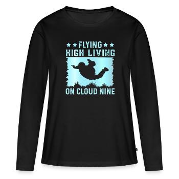 Parachutisme Parachutisme - T-shirt manches longues Premium bio Femme - noir - Devant - Julia (174cm)