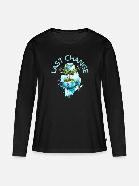 Letzte Change | Klimawandel, Erde, co2 - Frauen Premium Bio Langarmshirt - Schwarz