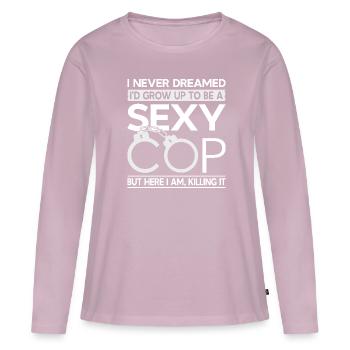 Policeman Funny Police Outfit - Women's Premium Organic Long Sleeve Shirt - dusky pink - Front - Julia (174cm)