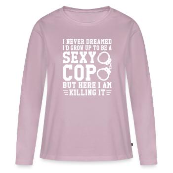 Policeman Funny Police Outfit - Women's Premium Organic Long Sleeve Shirt - dusky pink - Front - Julia (174cm)