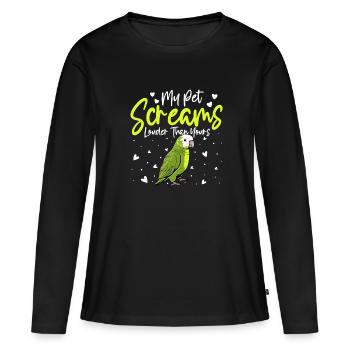 Moine vert Acteur Quaker Conure Perroquets - T-shirt manches longues Premium bio Femme - noir - Devant - Julia (174cm)