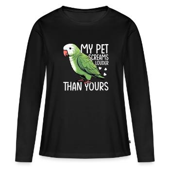 Moine vert Acteur Quaker Conure Perroquets - T-shirt manches longues Premium bio Femme - noir - Devant - Julia (174cm)