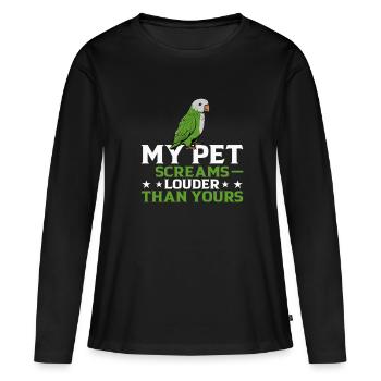 Moine vert Acteur Quaker Conure Perroquets - T-shirt manches longues Premium bio Femme - noir - Devant - Julia (174cm)