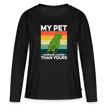 Moine vert Acteur Quaker Conure Perroquets - T-shirt manches longues Premium bio Femme - noir - Devant - Julia (174cm)