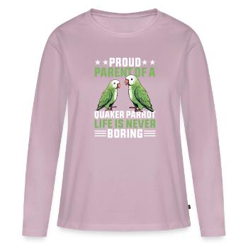 Green Monk Actor Quaker Conure Parrots - Women's Premium Organic Long Sleeve Shirt - dusky pink - Front - Julia (174cm)