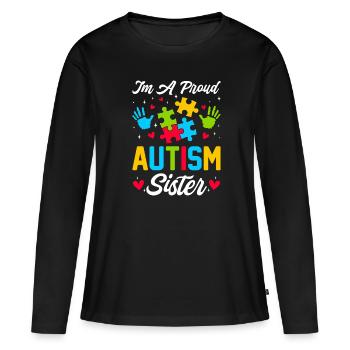 Temps pour mon baptême Première Communion - T-shirt manches longues Premium bio Femme - noir - Devant - Julia (174cm)