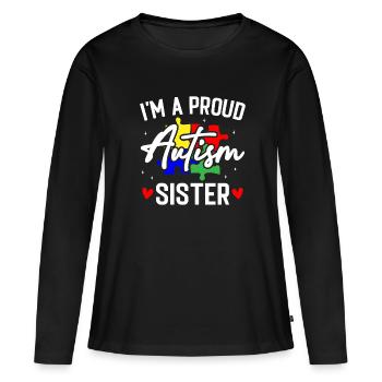Temps pour mon baptême Première Communion - T-shirt manches longues Premium bio Femme - noir - Devant - Julia (174cm)