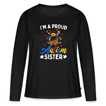 Temps pour mon baptême Première Communion - T-shirt manches longues Premium bio Femme - noir - Devant - Julia (174cm)