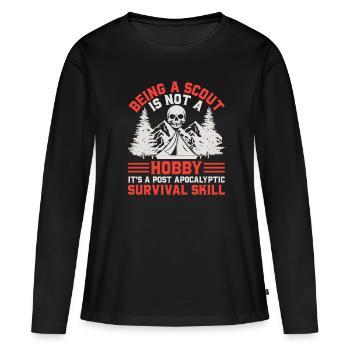 Scout Hiking Climbing Camping - Women's Premium Organic Long Sleeve Shirt - black - Front - Julia (174cm)