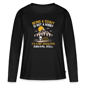 Scout Hiking Climbing Camping - Women's Premium Organic Long Sleeve Shirt - black - Front - Julia (174cm)