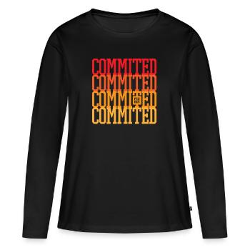 Commited to your goals! - Women's Premium Organic Long Sleeve Shirt - black - Front - Julia (174cm)