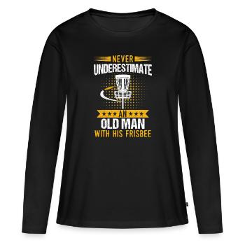 Frisbee - T-shirt manches longues Premium bio Femme - noir - Devant - Julia (174cm)