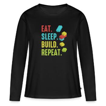 Brick Builder Brick Building Master Builder - Women's Premium Organic Long Sleeve Shirt - black - Front - Julia (174cm)