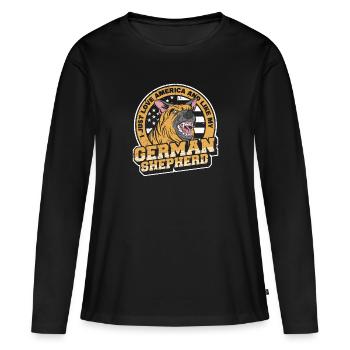 German Shepherd Dog - Women's Premium Organic Long Sleeve Shirt - black - Front - Julia (174cm)