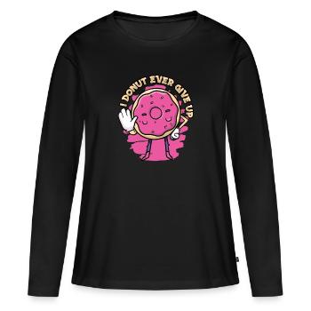 Donut Donuts Candy Bagel - T-shirt manches longues Premium bio Femme - noir - Devant - Julia (174cm)