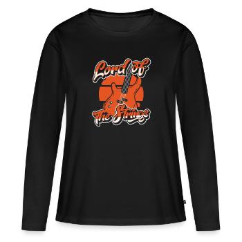 Guitare Basse Basse Instrument - T-shirt manches longues Premium bio Femme - noir - Devant - Julia (174cm)