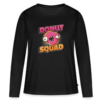 Donut Donuts Candy Bagel - T-shirt manches longues Premium bio Femme - noir - Devant - Julia (174cm)