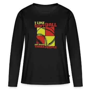 Softball Sport Joueur de Softball - T-shirt manches longues Premium bio Femme - noir - Devant - Julia (174cm)