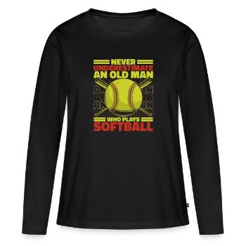 Softball Sport Joueur de Softball - T-shirt manches longues Premium bio Femme - noir - Devant - Julia (174cm)
