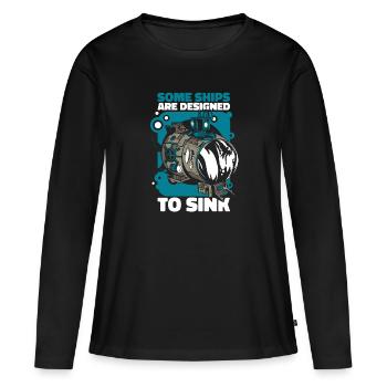 Sous-marin sous-marin Marin marin - T-shirt manches longues Premium bio Femme - noir - Devant - Julia (174cm)