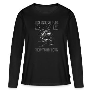 Plongeur plongeur plongeur plongeur océan - T-shirt manches longues Premium bio Femme - noir - Devant - Julia (174cm)