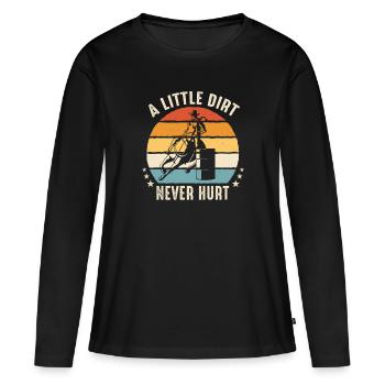 Courses de chevaux Courses de barils De chevaux Barils de chevaux - T-shirt manches longues Premium bio Femme - noir - Devant - Julia (174cm)