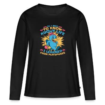Ornithorynque - T-shirt manches longues Premium bio Femme - noir - Devant - Julia (174cm)