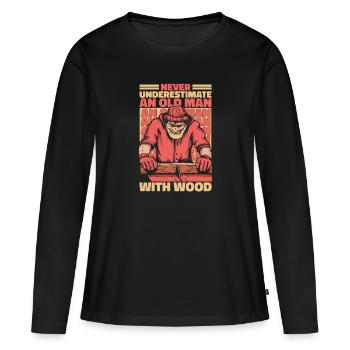 Tischler Holzarbeiter Zimmerei - Frauen Premium Bio Langarmshirt - Schwarz - Vorne - Julia (174cm)