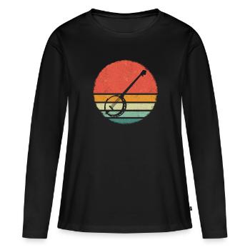 Banjo Instrument - T-shirt manches longues Premium bio Femme - noir - Devant - Julia (174cm)