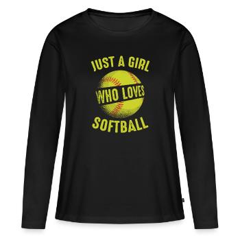 Softball Sport Joueur de Softball - T-shirt manches longues Premium bio Femme - noir - Devant - Julia (174cm)